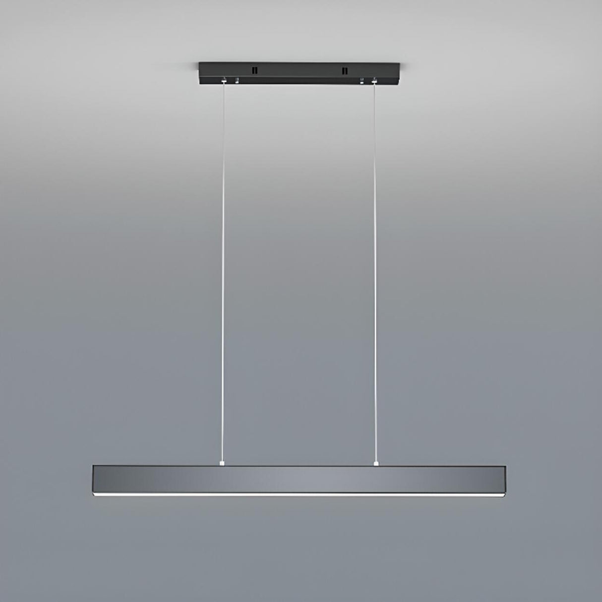 Black Rectangular LED Pendant Light Kitchen Island Image - 5