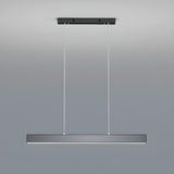 Black Rectangular LED Pendant Light Kitchen Island Image - 5