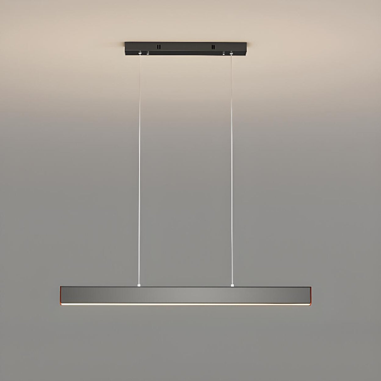 Black Rectangular LED Pendant Light Kitchen Island Image - 7