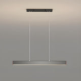 Black Rectangular LED Pendant Light Kitchen Island Image - 7