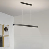 Black Rectangular LED Pendant Light Kitchen Island Image - 8