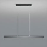 Black Rectangular LED Pendant Light Kitchen Island Image - 9