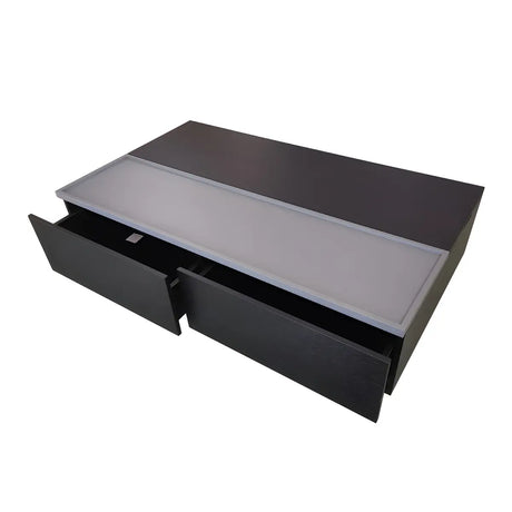 Black Rectangular Lift Top Coffee Table with Drawers Image - 5