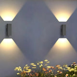 Black Rectangular Metal Exterior Up Down Wall Light Image - 18