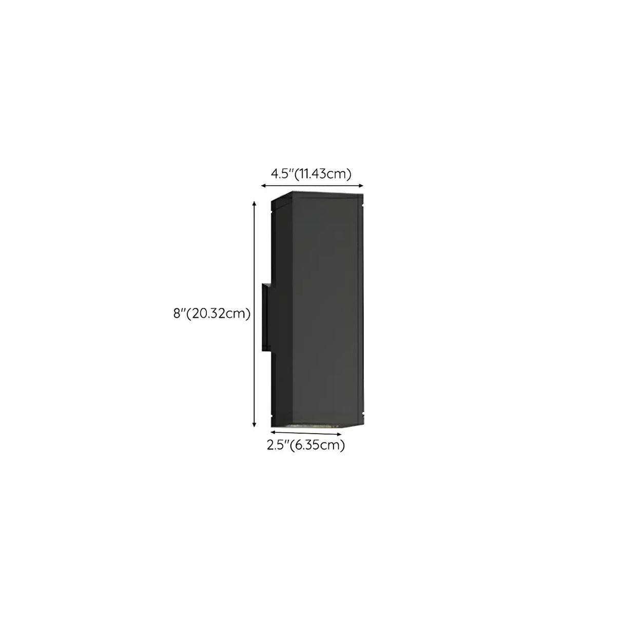 Black Rectangular Metal Exterior Up Down Wall Light Image - 21