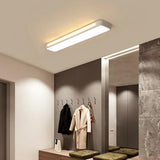 Black Rectangular Strip LED Flush Mount Ceiling Light Image - 4