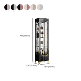 Black Rectangular Tall Glass Display Wine Cabinets #size