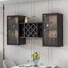 Black Rectangular Wood Large Wall Mounted Wine Rack Image - 16