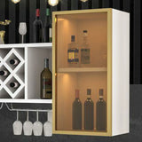 Black Rectangular Wood Large Wall Mounted Wine Rack Image - 8