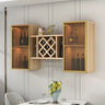 Black Rectangular Wood Large Wall Mounted Wine Rack Image - 9