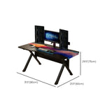 Black Rectangular Wood Top Trestle Base Gaming Desk Image - 17