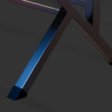 Black Rectangular Wood Top Trestle Base Gaming Desk Image - 8