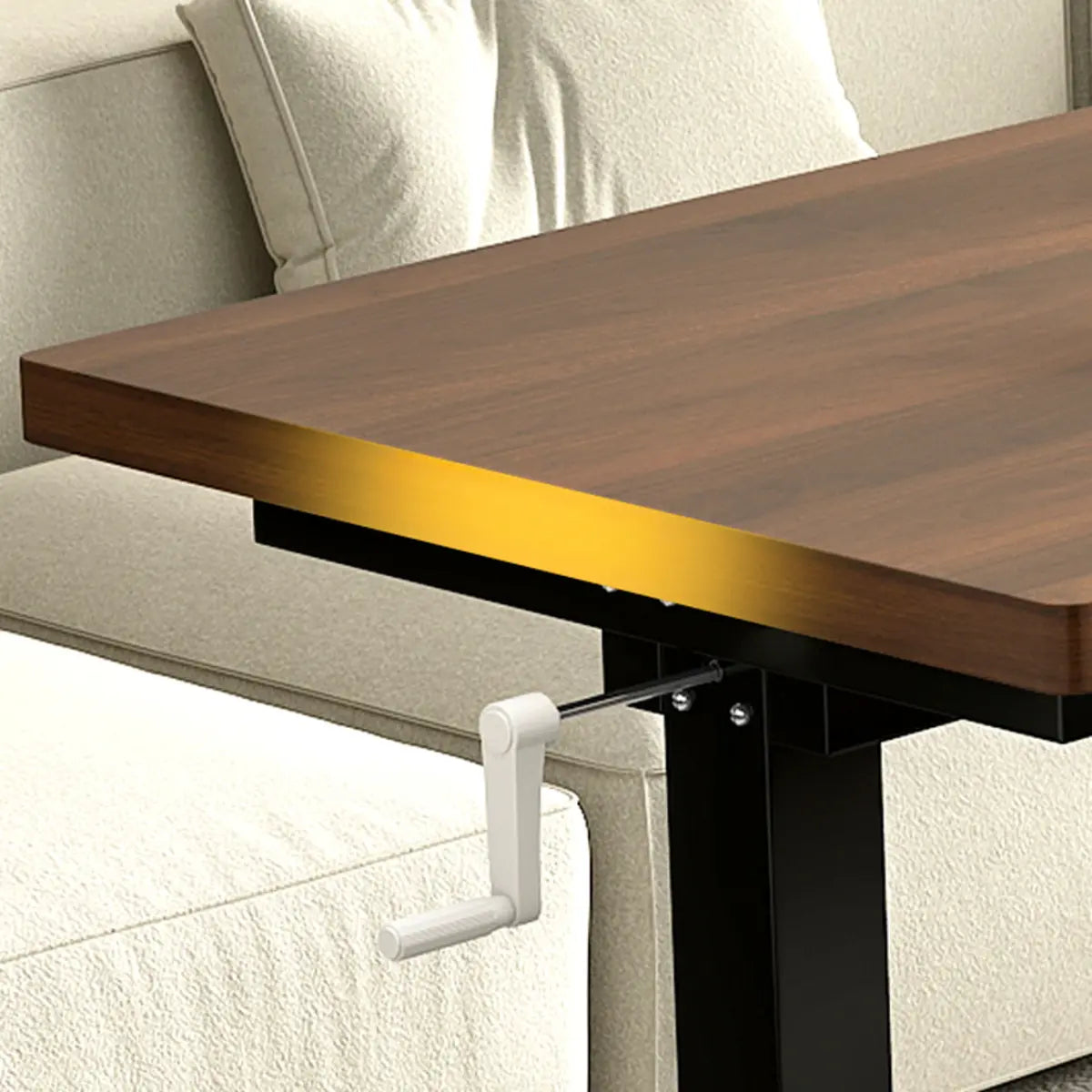 Black Rectangular Wooden Top Lift Top Coffee Table Image - 12