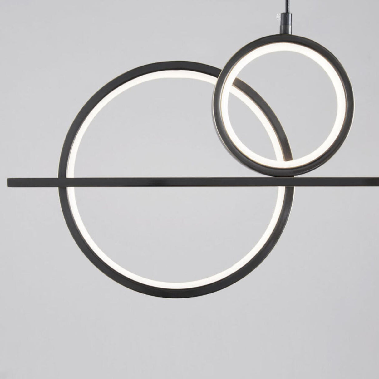 Black Ring and Bubble Adjustable Modern Island Light Image - 10