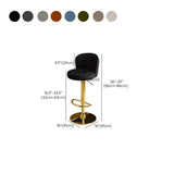 Black Round Leather Bar Stool with Adjustable Metal Frame Image - 62