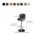 Black Round Leather Bar Stool with Adjustable Metal Frame Image - 61