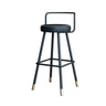 Black Round Leather Gold Accents Metal Counter Bar Stool Image - 2