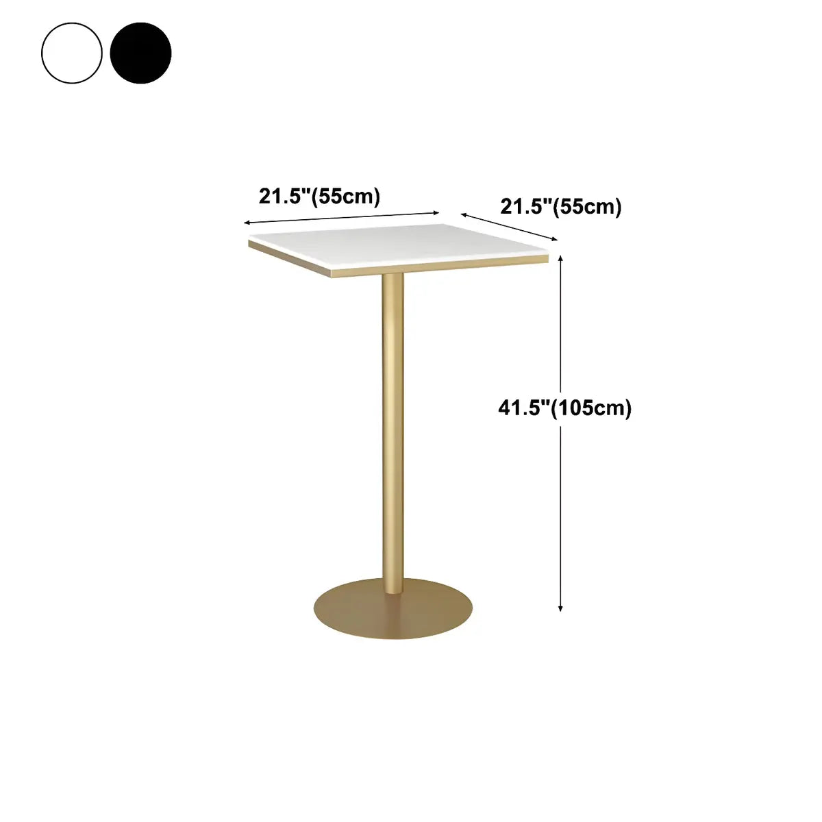 Black Round Marble Metal Small Bistro Bar Table 