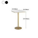 Black Round Marble Metal Small Bistro Bar Table #size