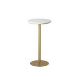 Black Round Marble Metal Small Bistro Bar Table Image - 8