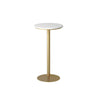 Black Round Marble Metal Small Bistro Bar Table Image - 8