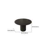 Black Round Solid Wood Dining Table with Beige Chairs Image - 10