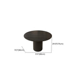 Black Round Solid Wood Dining Table with Beige Chairs #size