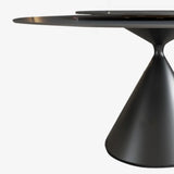 Black Round Swivel Sintered Stone Dining Table Set Image - 6