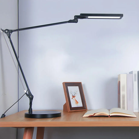 Black Simple Adjustable Arm Metal LED Office Table Lamp Image - 1