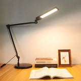 Black Simple Adjustable Arm Metal LED Office Table Lamp Image - 3