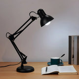 Black Simple Adjustable Metal Mechanical Arm Desk Lamp Image - 2