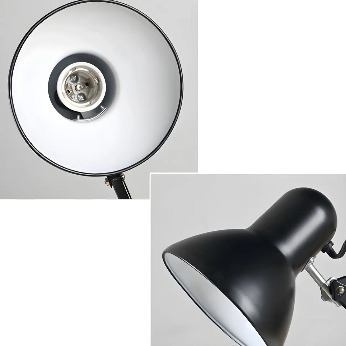 Black Simple Adjustable Metal Mechanical Arm Desk Lamp Image - 4