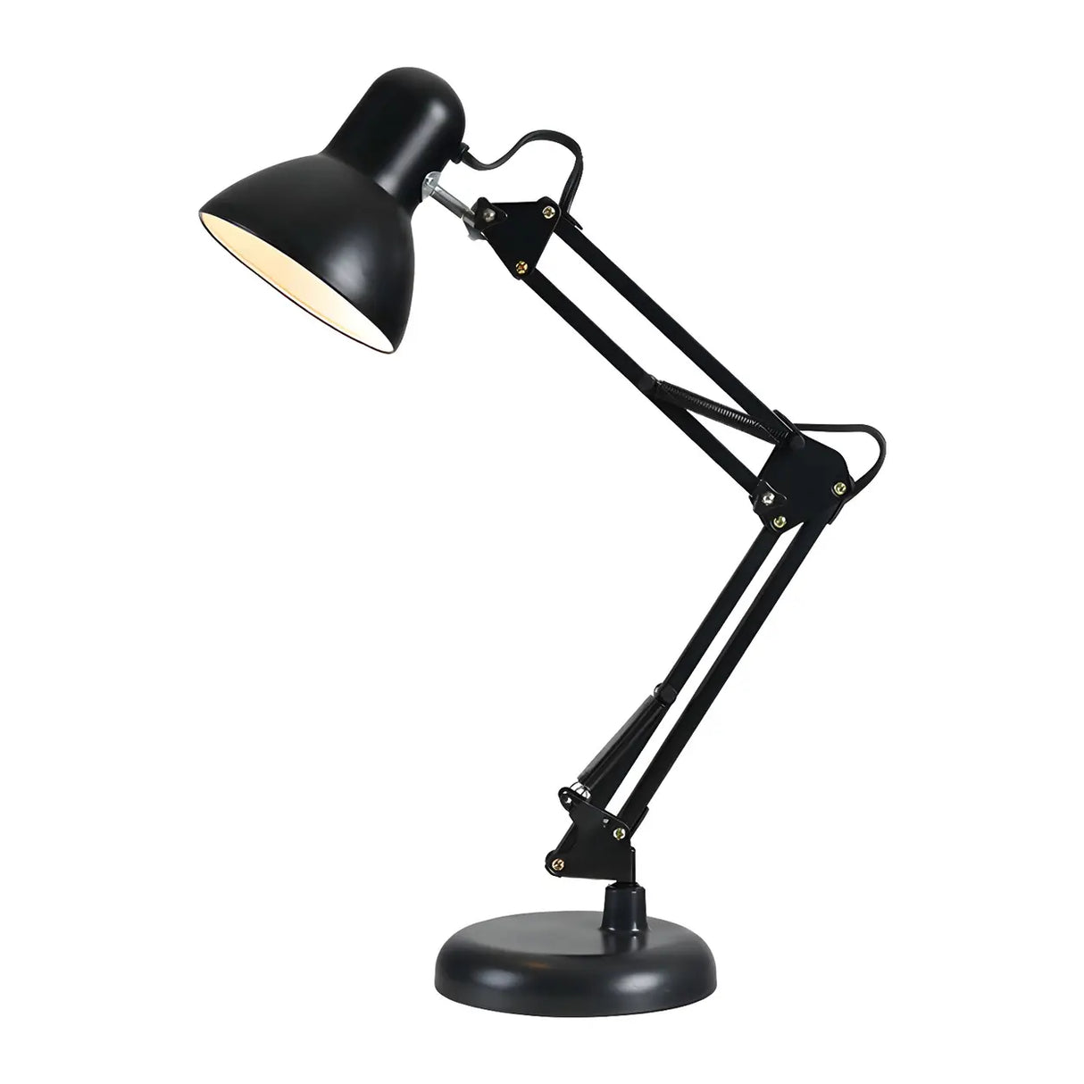 Black Simple Adjustable Metal Mechanical Arm Desk Lamp Image - 5