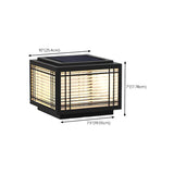 Black Simple Cube Lines Decor Metal Post Outdoor Lamp Image - 17