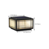 Black Simple Cube Lines Decor Metal Post Outdoor Lamp Image - 18