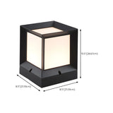 Black Simple Cube Metal LED Outdoor Lawn Pillar Light Image - 18