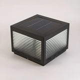 Black Simple Cube Metal Outdoor Lantern Table Lamp Image - 10