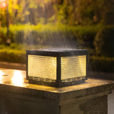 Black Simple Cube Metal Outdoor Lantern Table Lamp Image - 13