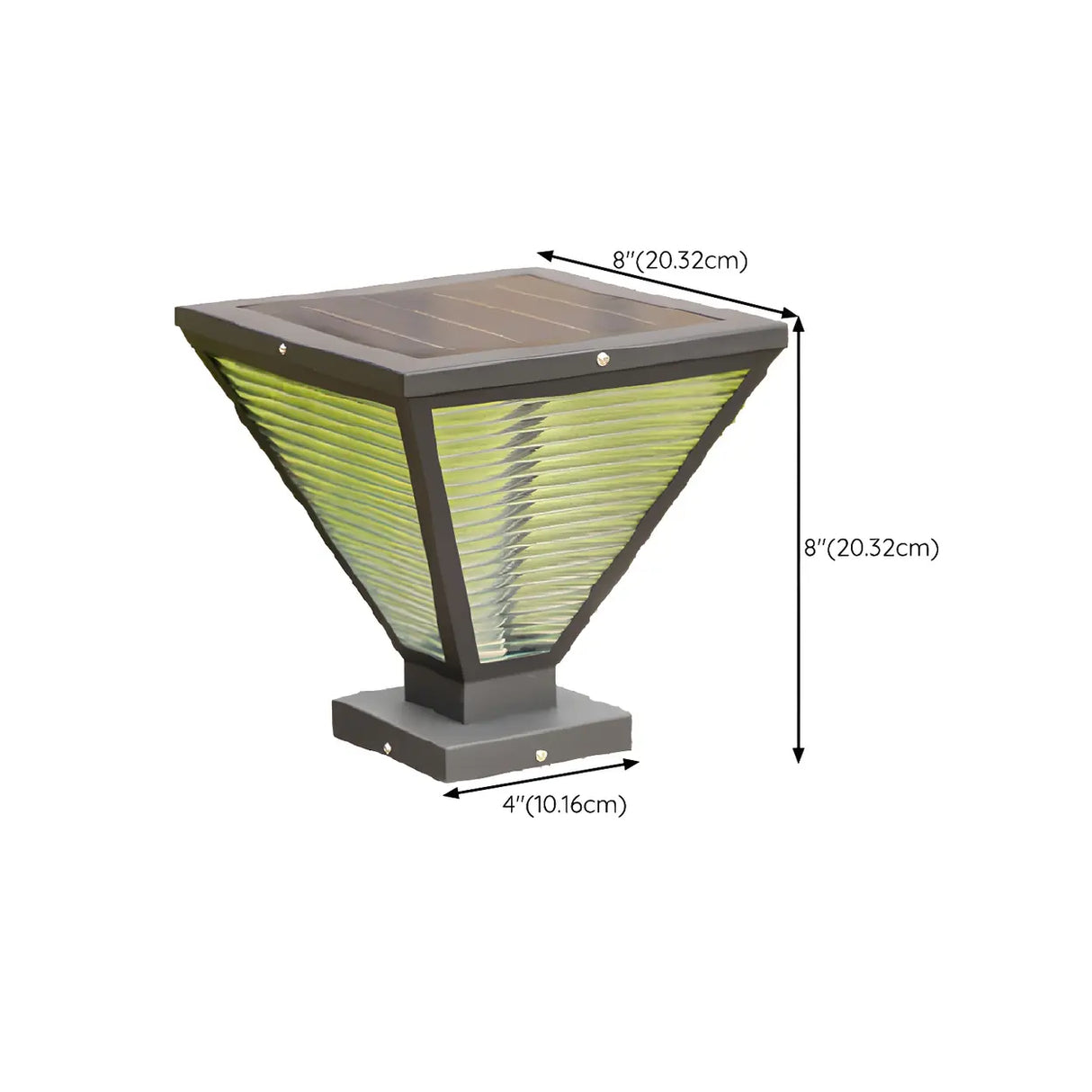 Black Simple Cube Metal Outdoor Lantern Table Lamp 