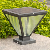 Black Simple Cube Metal Outdoor Lantern Table Lamp Image - 7