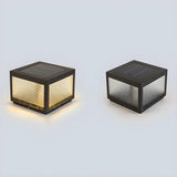 Black Simple Cube Metal Outdoor Lantern Table Lamp Image - 9