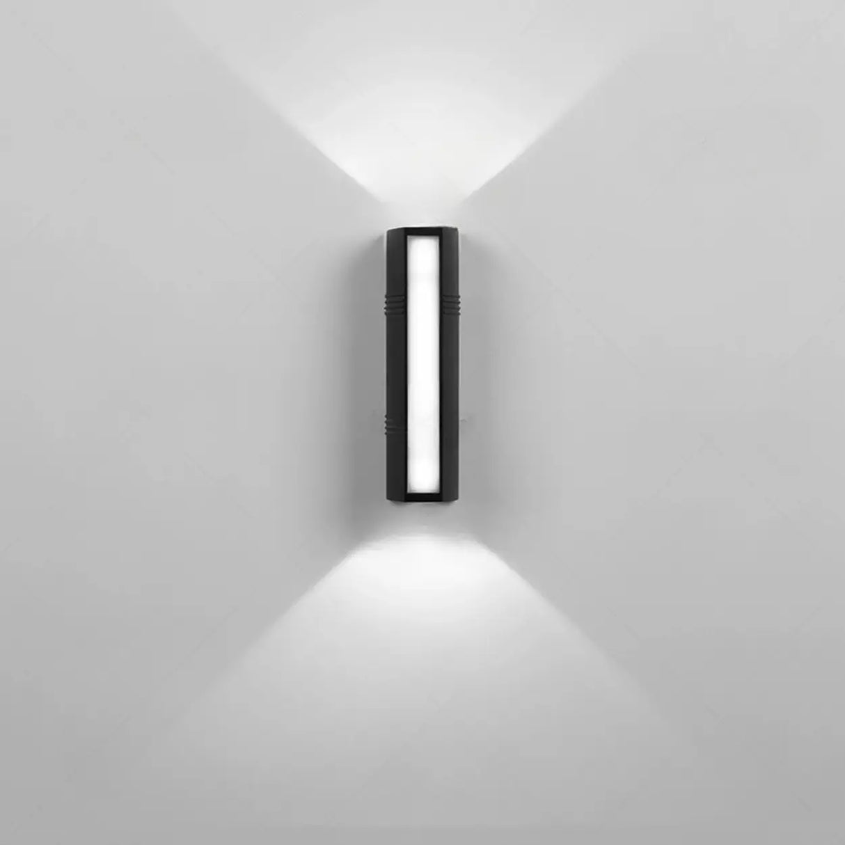 Black Simple Exterior Rectangular Metal Wall Sconce Image - 11