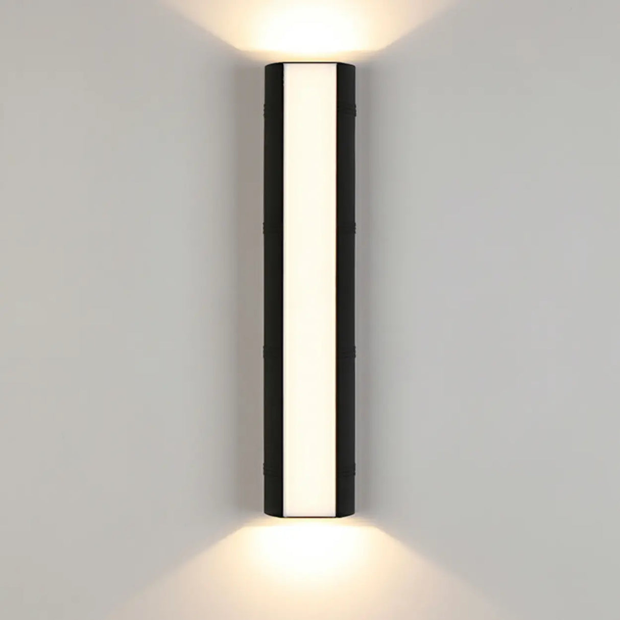 Black Simple Exterior Rectangular Metal Wall Sconce Image - 12