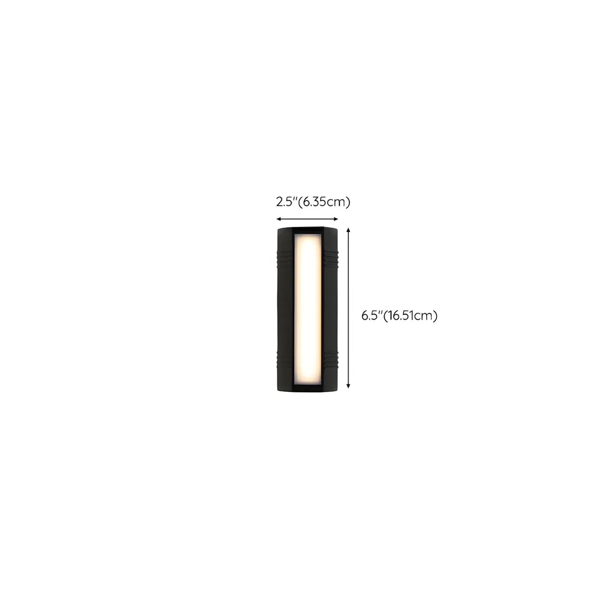 Black Simple Exterior Rectangular Metal Wall Sconce 