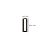 Black Simple Exterior Rectangular Metal Wall Sconce #size