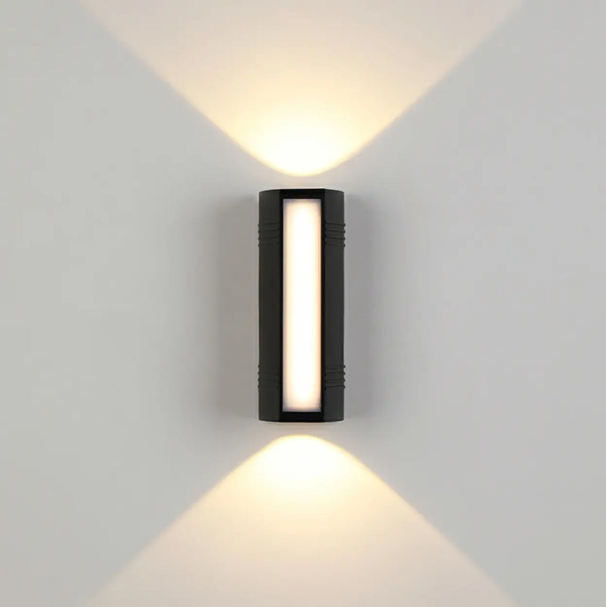 Black Simple Exterior Rectangular Metal Wall Sconce Image - 2