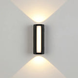 Black Simple Exterior Rectangular Metal Wall Sconce Image - 2