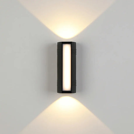 Black Simple Exterior Rectangular Metal Wall Sconce Image - 2