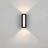 Black Simple Exterior Rectangular Metal Wall Sconce Image - 3