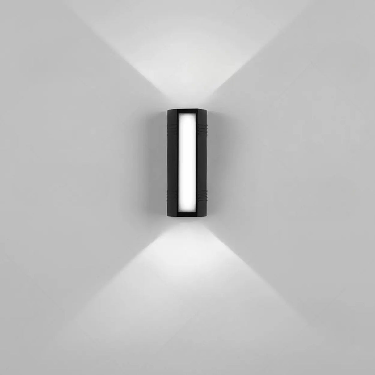 Black Simple Exterior Rectangular Metal Wall Sconce Image - 5